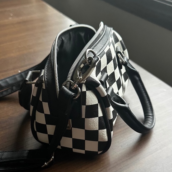 No Boundaries Faux Leather Mini Checkered Purse w/ Adjustable Cross body - Picture 3 of 5